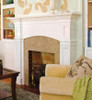 The Hartford mantel features recessed panels and a gentle arch