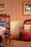 Highlander Oak Beadboard Paneling used above a chair rail