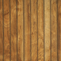 Richly colored Natchez Pecan laminated paneling in 4 x 8 sheets