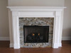 A beautiful fireplace mantel, painted white