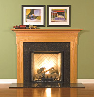 The Nasborough fireplace mantel shown in oak.