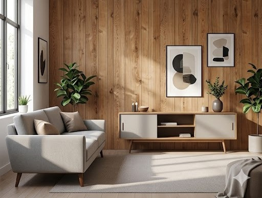 This is a vertical Gallant oak wood plank paneling with a warm, natural honey-oak or light pine tone, showcasing a distinct, organic grain structure with prominent knots and variations in color.