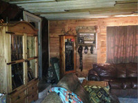 Western Red Cedar paneling used in this hunting cabin