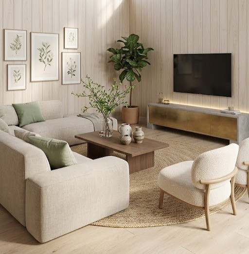 This paneling has the characteristic appearance of a light hardwood—consistent with unfinished or clear-coated American Pecan. It features a soft, pale cream and sandy-beige undertone with a very subtle, fine grain structure.