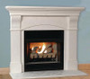 The Toscana Stone Mantel is lightweight and available in two limestone finish colors.  A hearth is optional.