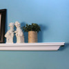 Clean lines are featured in the Cornell mantel shelf