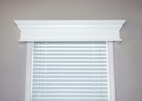 Pleasanton custom window cornice painted white
