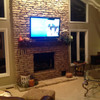 Appalachian mantel shelf with stone surround