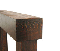 Top view of the rustic mantel.