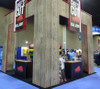 Display built by Exhibit Options in CA using the Weathered Cedar paneling