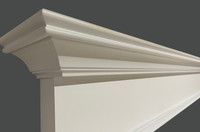 Slight discoloration on the left side of the mantel shelf.