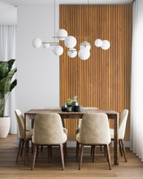 Teak Fluted Wall paneling makes a clean bold modern statement. This versatile panel can be used on ceilings or walls.