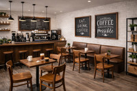 White Brick wall paneling adds a modern look to your business.