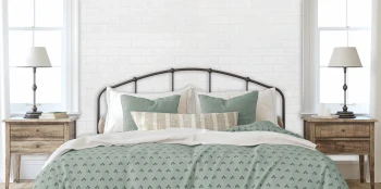 White Brick wall paneling adds a modern look to any room in your house.