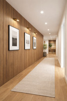 Walnut fluted doctors office hallway