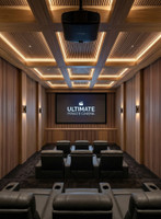 Walnut fluted in media room