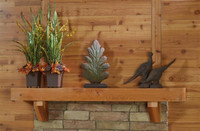 Cedar shelf with the smooth finish.  No sealer or finish coat is applied at the factory, nor is it needed.