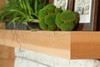 Detail image of cedar shelf rough finish.