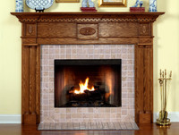 Shown in one of the color/wood options that are available, the quality or look of the Colonial fireplace does not change.