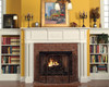 The Victoria Fireplace Mantel Surround, with twin reeded columns, includes lantern appliques.