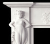 No details left undone on this fine reproduction antique marble mantel with Italian design.