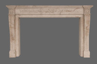 The Auguste Louis XVI Marble Mantel has fine details.  Beige Perlato