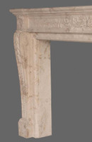 Illustrating the optional Inside Returns, the Louis XVI Marble Mantel in Beige Perlato