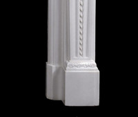 Detail image of mantel leg base.