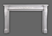 The Auguste Louis XVI Marble Mantel has fine details.  Italian Bianco