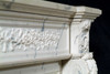 French marble mantel with Neoclassical design elements.