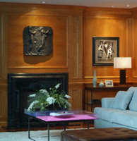 Bolection marble mantel.