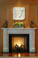 The Federal marble mantel shown in Italian Bianco.