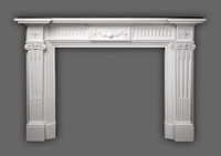 The Federal manrble mantel shown in Italian Bianco.
