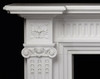 Beautifully detailed Italian Bianco marble mantel.