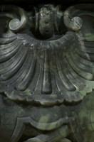 The Fontaine marble mantel center shell design