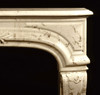 Detail image of the Fontaine marble mantel spandrel