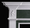 The Great Britain has cherubs on each end of header (you may special order this mantel without cherubs)