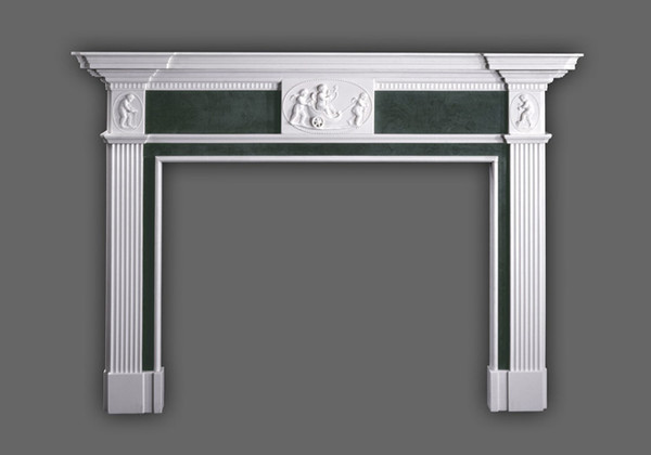 The Great Britain marble mantel featuring cherubs (special order without them, if desire)