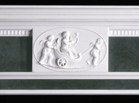 Cherubs on center freize are standard.  Special order without cherubs, if desired