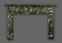 The Hamilton mantel design with Greek Revival elements.