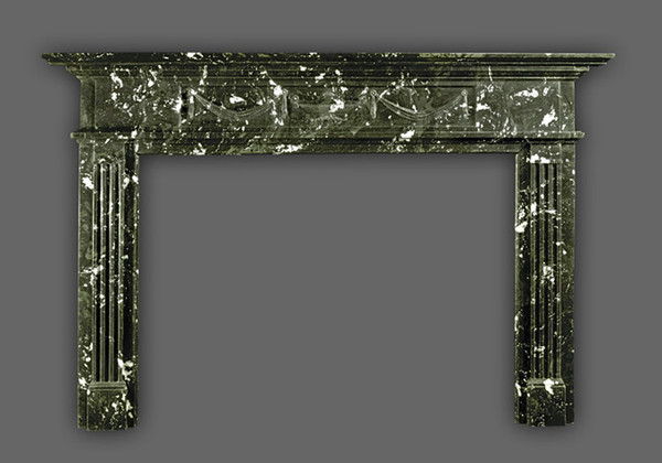 The Hamilton mantel design with Greek Revival elements.