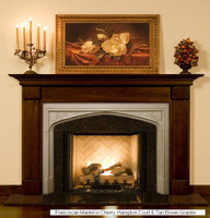 The Hampton Court shown as the facing kit for the Franciscan fireplace mantel.