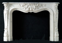 The Louis XV styling is exquisite. Carrara White Marble.