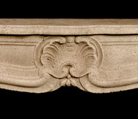 Center shell pattern on this mantel. Limestone