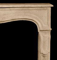 Proportioned spandrels are in position on this limestone mantel