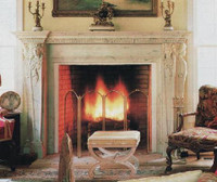 The Renaissance reproduction antique marble marble mantel with exquisite Caryatids.  Carrara Marble