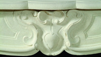 Our white limestone mantel has exquisite details