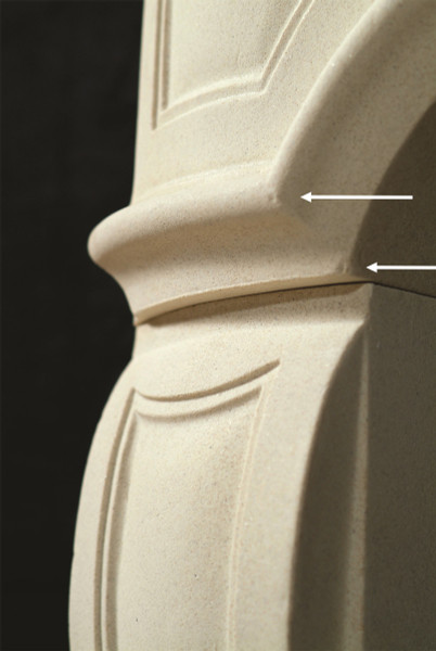 Exact details from the original antique marble mantel