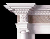 Detail image of marble mantel.