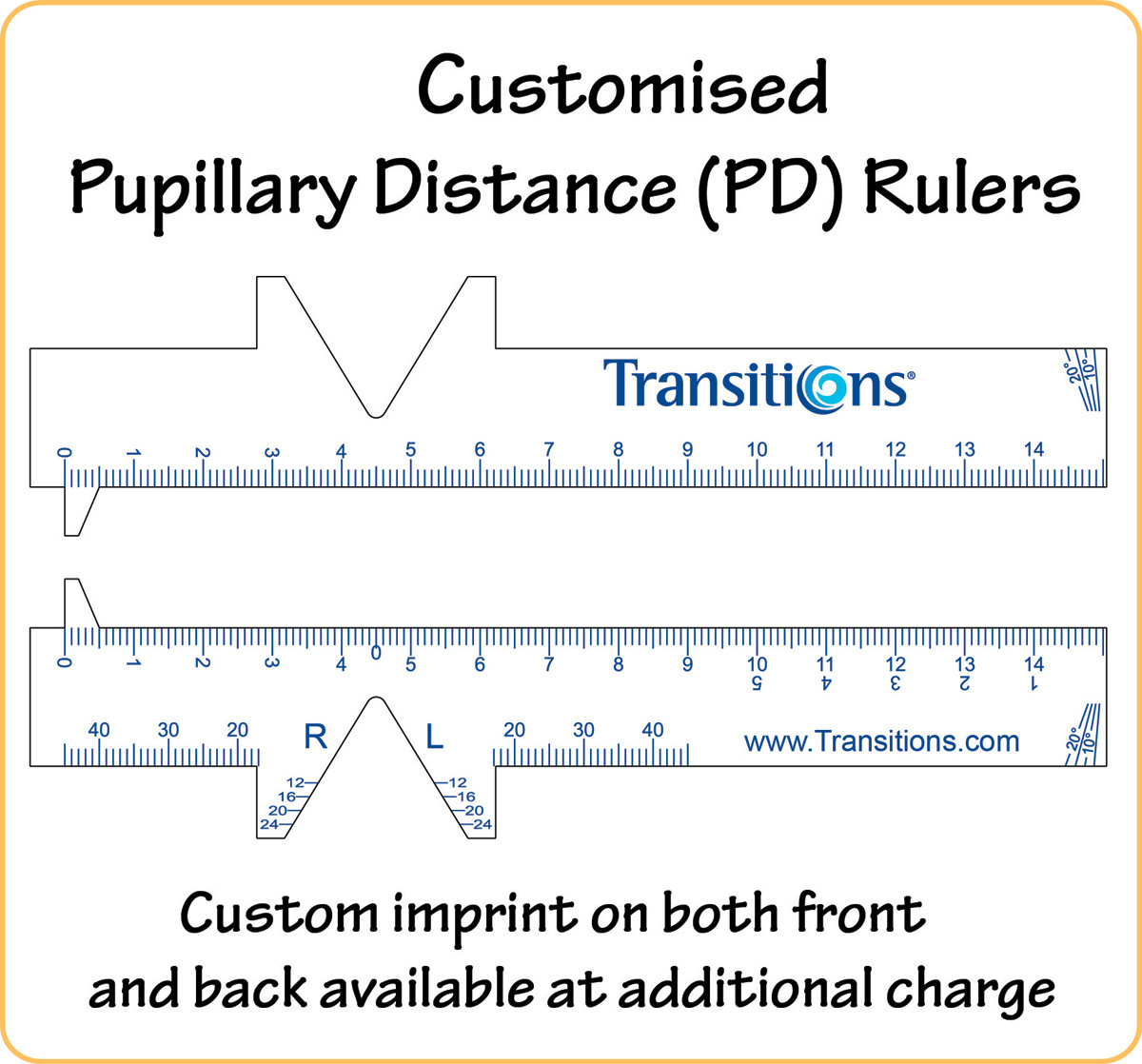 Customised Pupillary Distance (PD) Rulers with LOGO/Text in FullColour